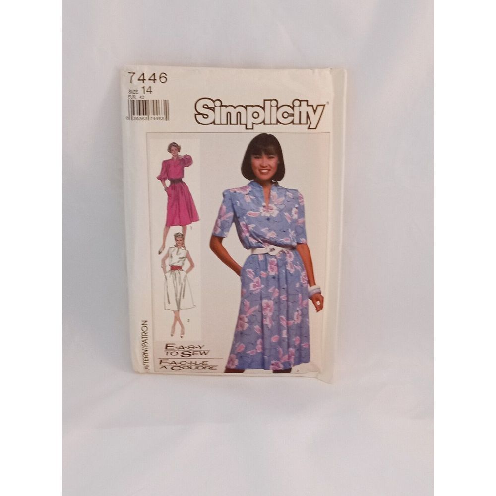 7446 UNCUT Simplicity SEWING Pattern Misses Pullover Dress Easy Vintage OOP SEW